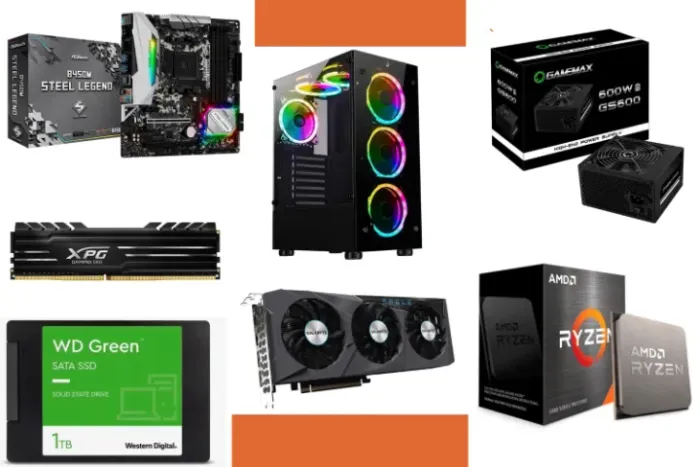 PC Gamer, AMD Ryzen 5 5600, Radeon RX 6600 AMD 8GB, 16GB DDR4, SSD 1TB, Monitor AOC 27 Tec