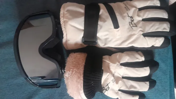 Luva impermeável para neve + óculos