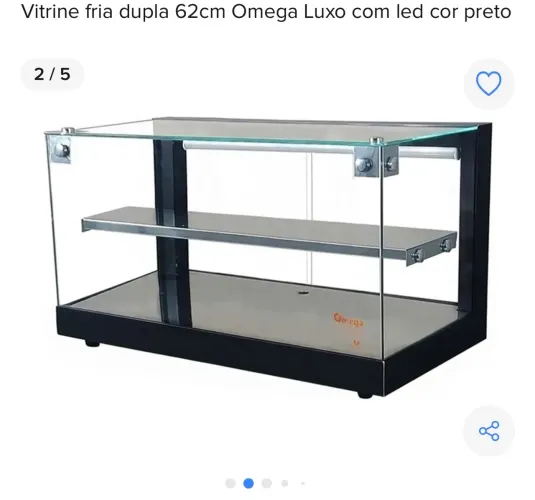Vitrine fria estufa com gelo 62cm acompanha gelo-x LED