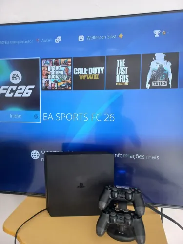 PS4 SLIM + 2 CONTROLES TESTE NA HORA