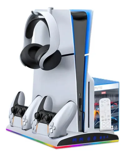 Base para Comando de Jogos Ps5 Slim e Fat Cor Branca