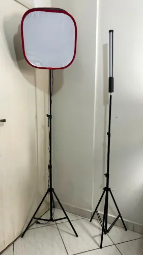 Kit Iluminação Para Gravação Softbox + Led Ulanzi VL119 Rgb