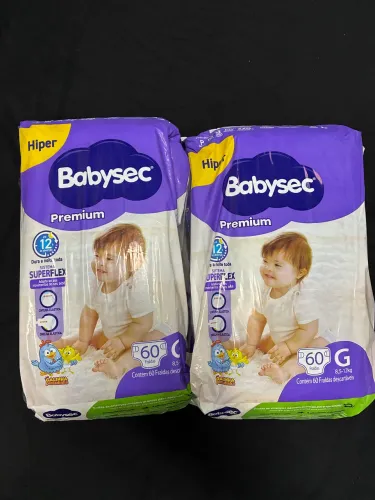 Fralda Babysec pacote com 60 unidades