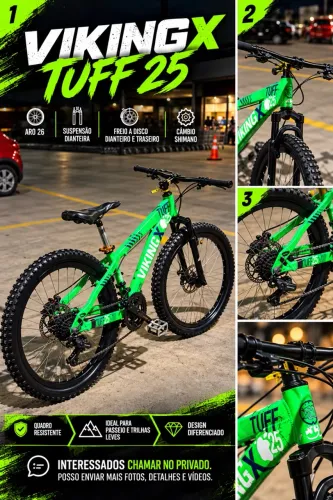 ? Bicicleta VikingX Tuff 25 Aro 26 Verde 