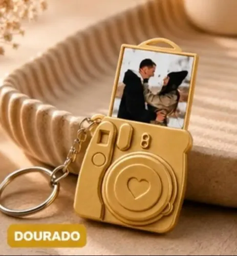 Chaveiro Polaroid 3D com foto personalizada 