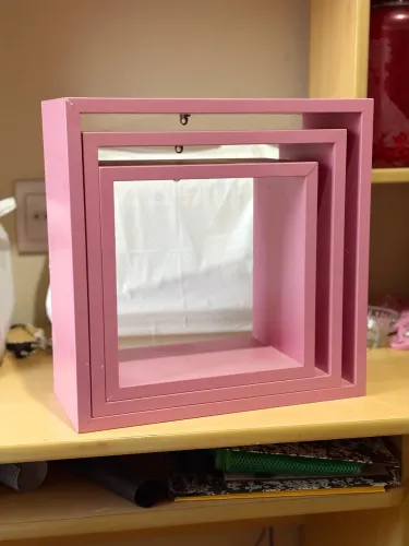 Kit com 3 nichos decorativos MDF rosa