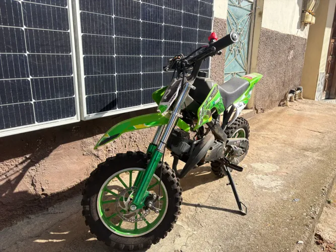 Mini Moto Cross 49cc Infantil Verde Gasolina 2 tempos