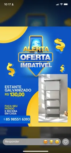 PRATELEIRA DE AÇO GALVANIZADO EM OFERTA 