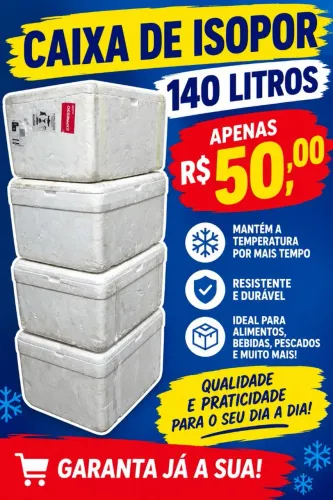 Caixa de isopor 140 litros RS 50.00