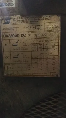 Máquina de solda esab no estado