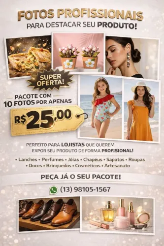 Fotos Profissionais para Produtos | OLX, Shopee, Instagram - 10 Fotos por R$25