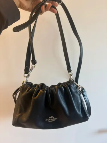 Bolsa Coach Original Couro Preto Drapeada - Estado de Nova