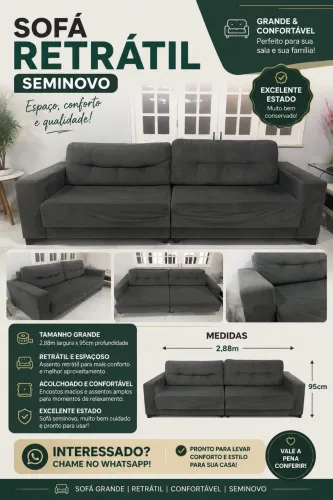 Sofá retrátil grande