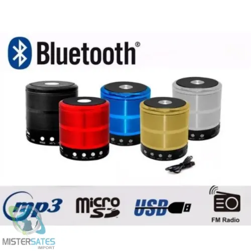 Mini Caixa Caixinha Som Portátil Bluetooth Mp3 Fm Sd Usb Hi - COD 621