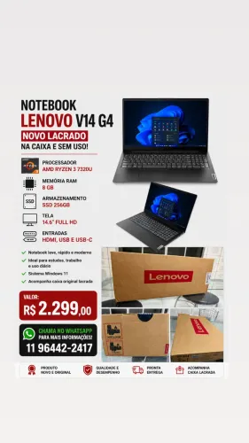 Notbook Lenovo Ryzen novo sem uso 