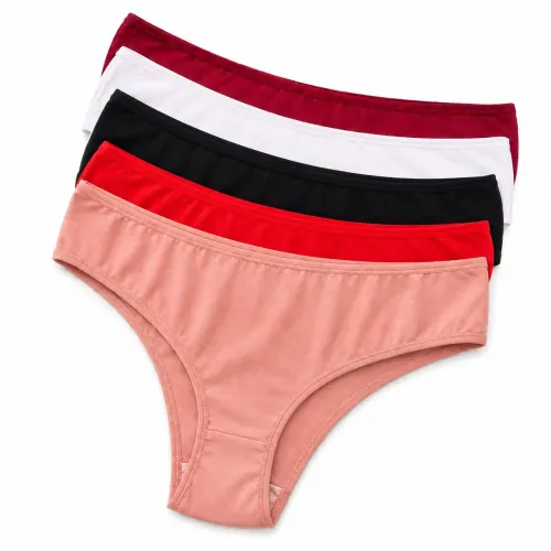 Kit 5 Calcinhas Tanga Básica Conforto em Cotton (algodão) Adulto