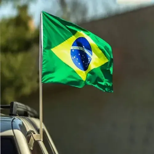 conjunto de 2 bandeiras do brasil para vidro de carro