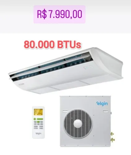 Ar Split Piso Teto Elgin 80.000 BTUs + Novo + Nota + Garantia Fábrica + Cartão 12x