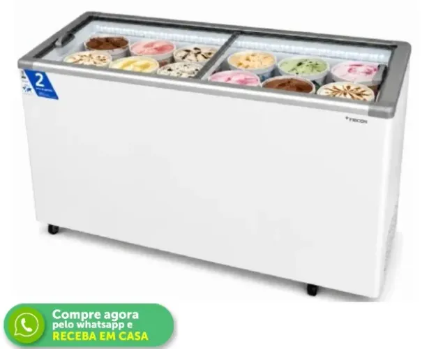 Freezer Horizontal Tampa de Vidro 411L Fricon