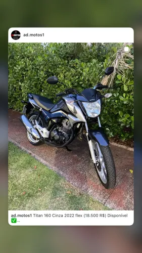 Titan 160 cinza única dona ( impecável)