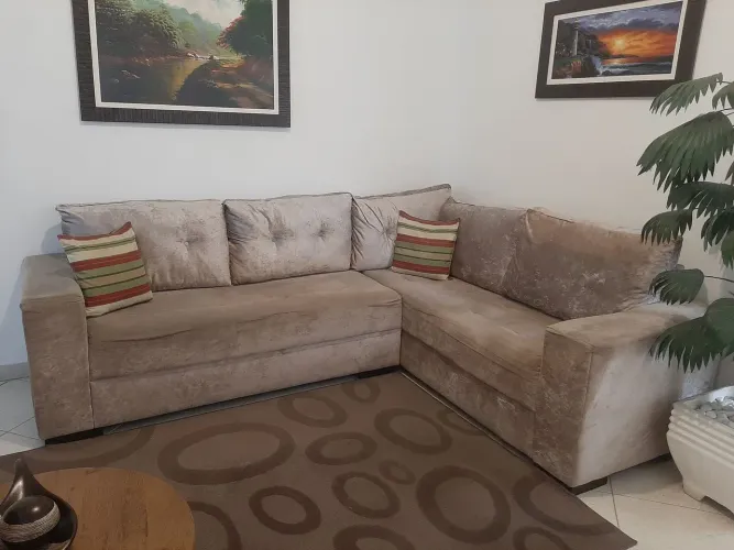 Sofá em L Suede 2.50x2.00m