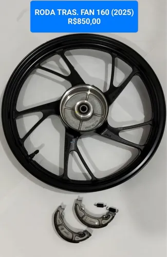 Roda liga leve TRASEIRA cg 160 Fan, start, cargo (2026) ORIGINAL HONDA