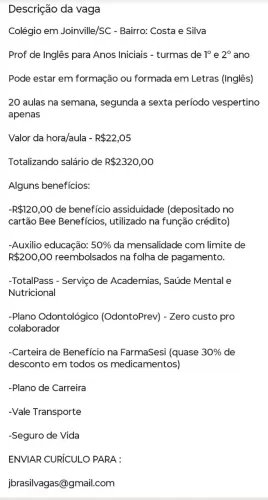 Professor de Inglês 