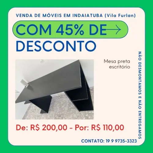 Mesa preta escritório