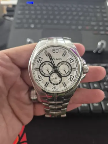 Relógio Technos Skymaster Masculino Multifunção Prata - Lindo Estado