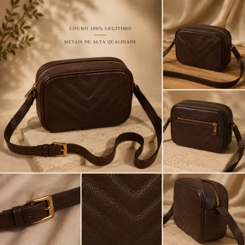 Bolsa Couro legítimo Café