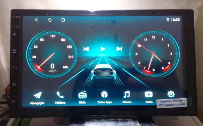 CENTRAL MULTIMÍDIA ANDROID 7' POLEGADAS UNIVERSAL SLIM / CARPLAY SEM FIO 