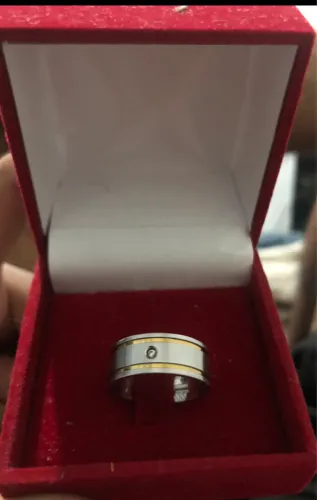 Anel de Prata 925 c/ detalhes em Ouro c/ Zircônia - (15)