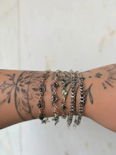 kit pulseiras em prata 925