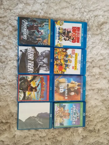 DVDs blu-ray A era do gelo, Minions, Os Vingadores, Transformers, Como treinar  o seu d...