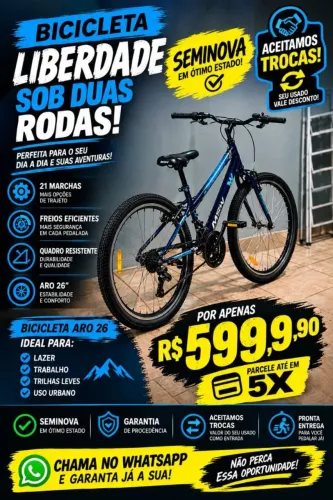 ? BICICLETA ARO 26 SEMINOVA - EM ÓTIMO ESTADO!