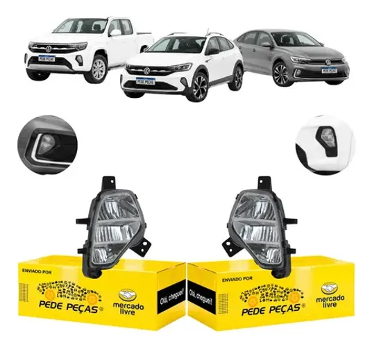 Par Farol Milha Vw Amarok Nivus Virtus 2020 21 22 23 A 2026 Cristal