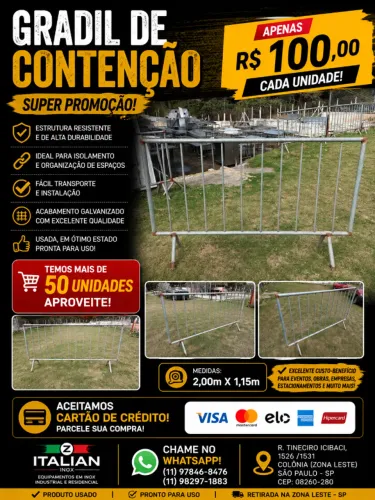 Gradil de Contenção 2X1,15m