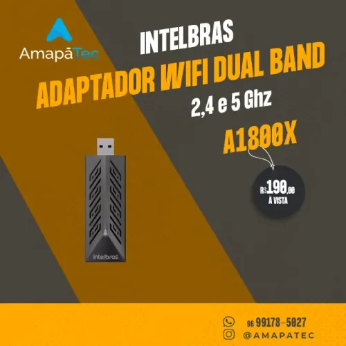 Adaptador Wifi 6 Intelbras A1800x Usb 3.0