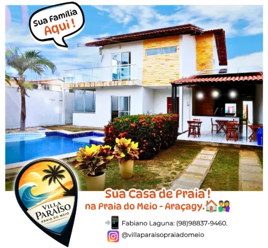 Casa de Temporada ou Hospedagem Duplex Linda na Praia do Meio/Araçagy(98)9.8.8.3.7-9.4.6.0
