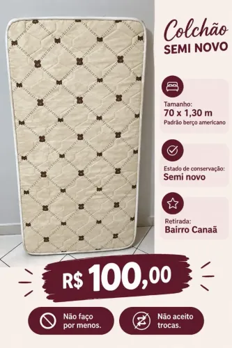COLCHÃO INFANTIL SEMI NOVO