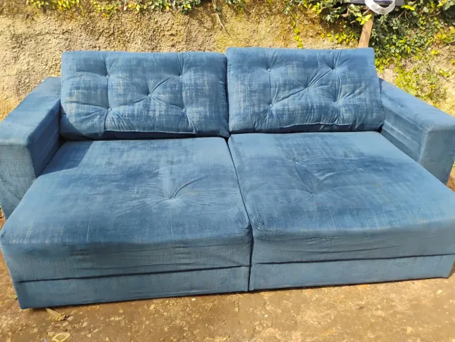 Vendo sofá retrátil azul