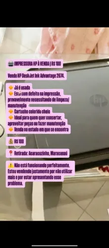 Impressora desktop usada