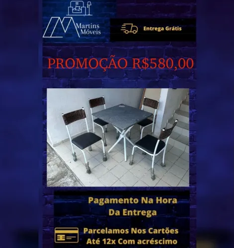 GRANDE PROMOÇÃO MESA 04 CADEIRAS  ENTREGA GRÁTIS ACEITA CARTÃO.