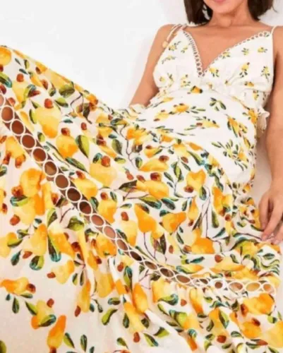 Vestido farm lenço Caju