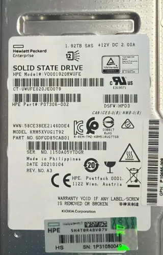 Hd Ssd Sas 1.92tb 12gbps 2.5 P/n P07306-002