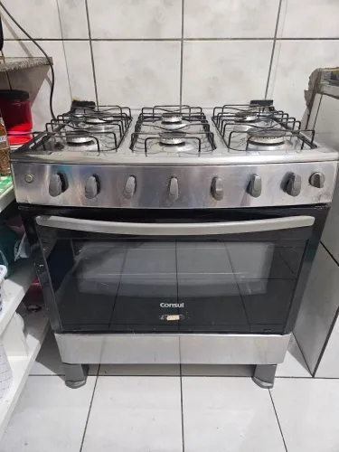 Fogao Consul 06 Bocas , Inox, com Acendimento Automático.