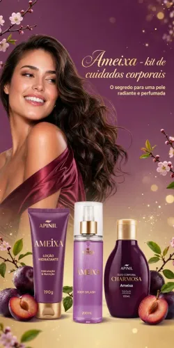 Kit Apnil ameixa lançamento -oleo+loção+body Splash