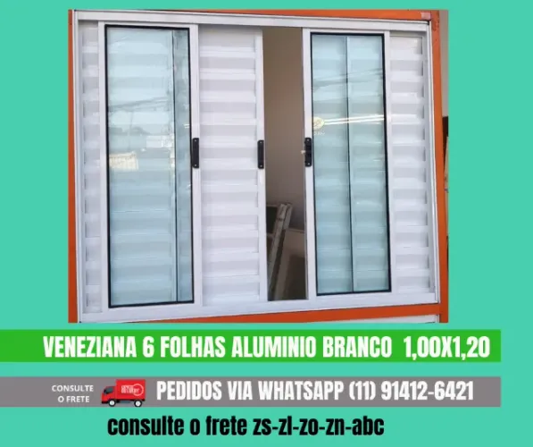 veeneziana branca de aluminio completa