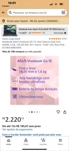 Notebook ASUS VIVOBOOK