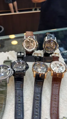 Relógio Estilo Roger Dubuis Excalibur Double Flying Tourbillon Skeleton